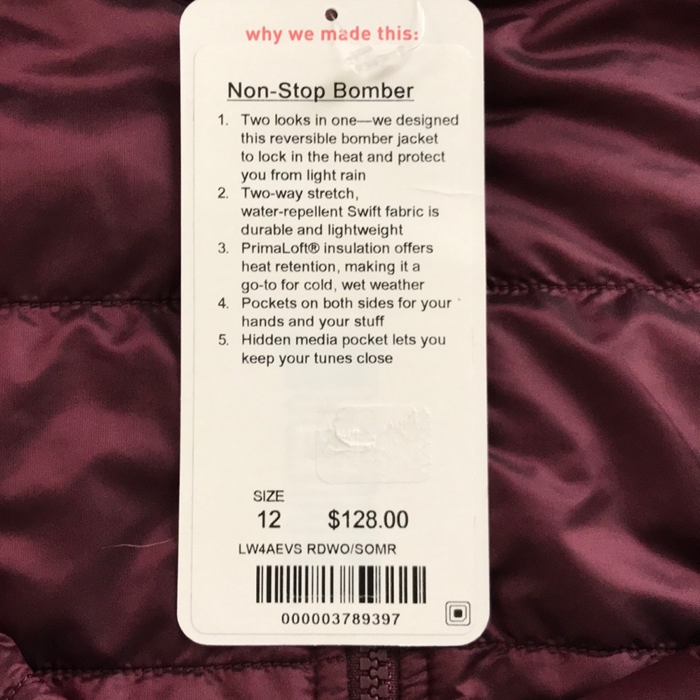 Lululemon non stop bomber jacket reversible - Picture 3 of 6